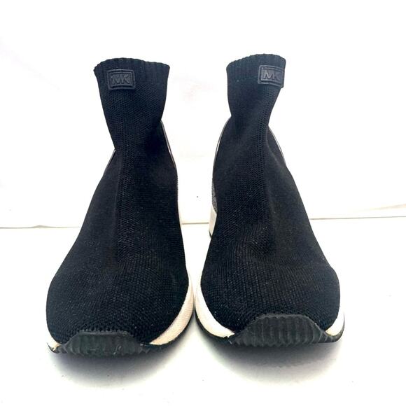 Michael Kors Black & Silver Women's Skyler Sneaker Bootie Size 8.5 - Picture 2 of 7